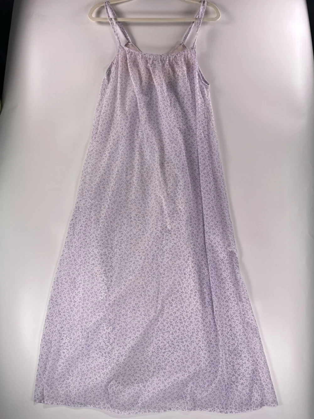 Cancan Vintage Coquette Purple Floral Sheer Embroidered Slip Small